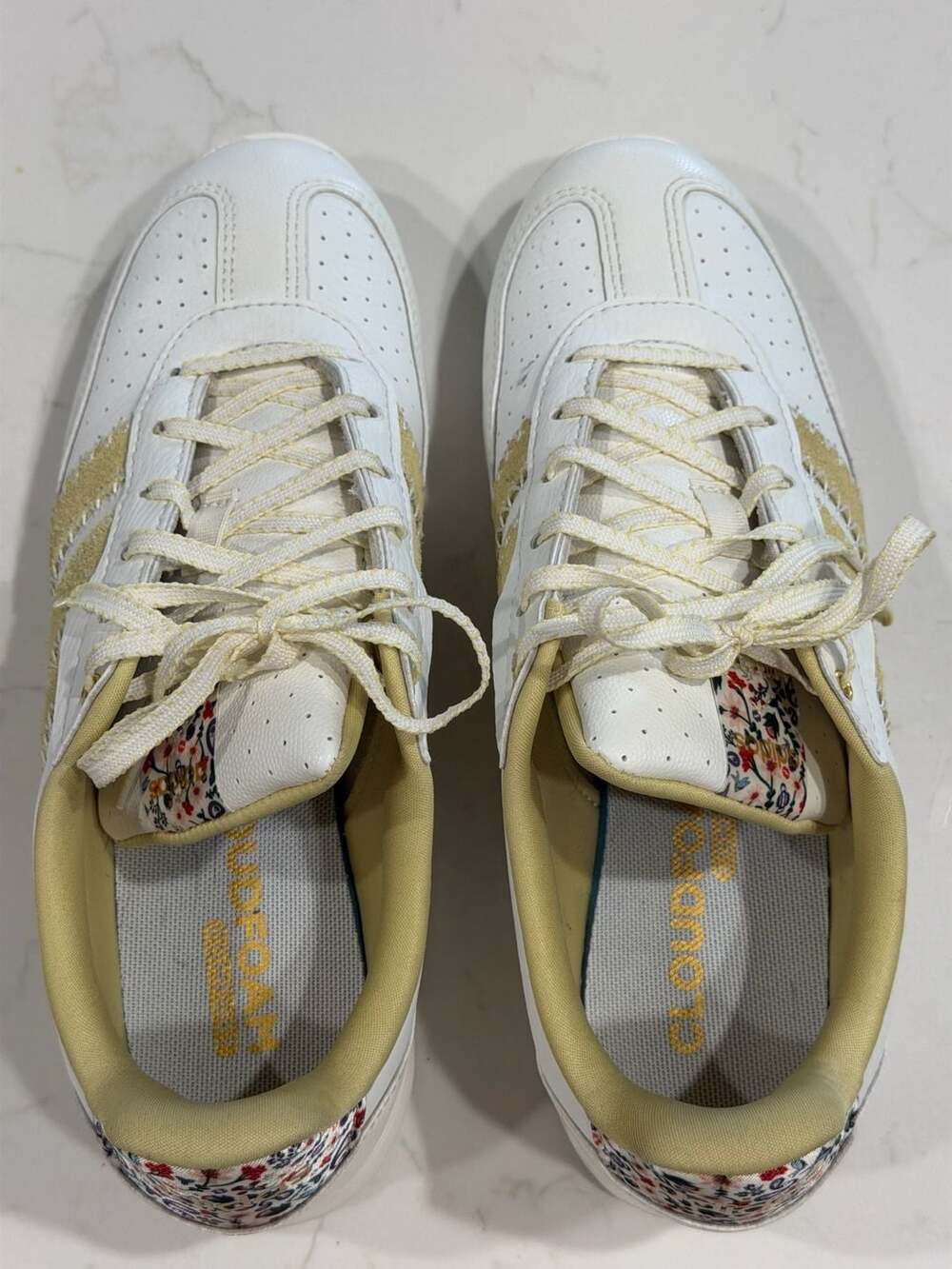 Adidas Barreda Lo Cloudfoam White Floral Women's Sneakers Size US 8 - Picture 5 of 11